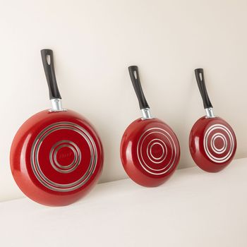 Juego de Sartenes Antiadherentes Ekco Aluminio 3 pz - Rojo