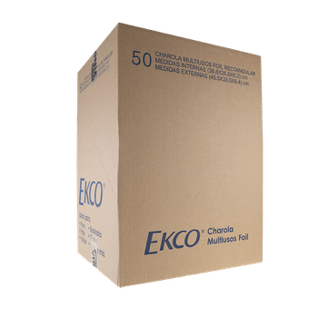 50 Piezas Charolas de Aluminio Rectangular Desechables Ekco