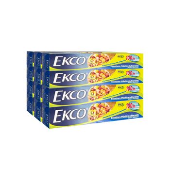 12 Rollos Papel Film de Cocina Ekco con 100m