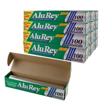 12 Rollos Papel Aluminio Multiusos AluRey de 32m c/u