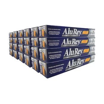 24 Rollos Papel Aluminio de Cocina AluRey de 3.5 metros c/u