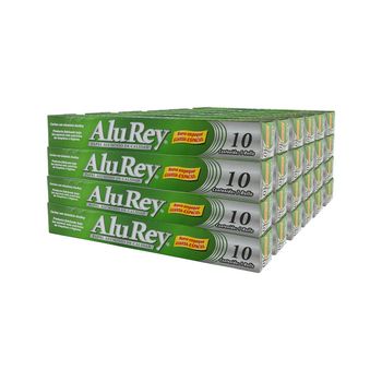 24 Rollos Papel Aluminio de Cocina AluRey de 4.9 Metros c/u