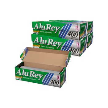 4 Rollos Papel Aluminio Jumbo Alurey de 80m c/u