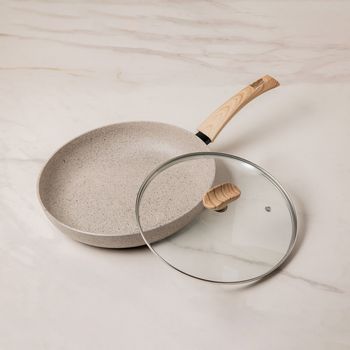 Sartén Antiadherente Vasconia Prima de Aluminio 30 cm con Tapa - Beige
