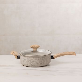 Sartén Antiadherente Vasconia Prima de Aluminio 20 cm con Tapa - Beige