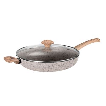 Sartén Antiadherente Vasconia Prima de Aluminio 30 cm con Tapa - Beige