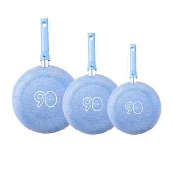 Juego de Sartenes Antiadherentes Ekco 90 Años de Aluminio 3 pz - Azul