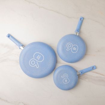 Juego de Sartenes Antiadherentes Ekco 90 Años de Aluminio 3 pz - Azul