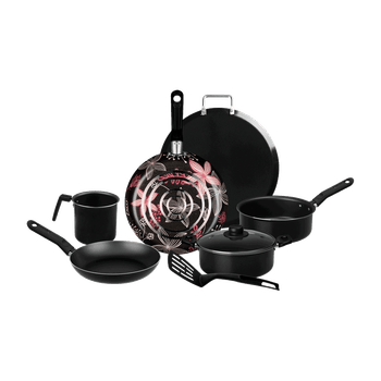 Batería de Cocina con Antiadherente Ekco Trends 25 Piezas de Aluminio - Negro