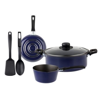 Batería de Cocina con Antiadherente Ekco 6 Piezas de Aluminio - Azul