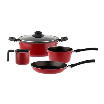 Batería de Cocina Deleite 5 Piezas Rojo con Antiadherente