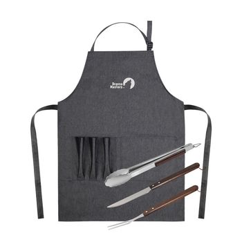 Set de Asado con Utensilios para Parrilla y Delantal