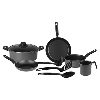 Batería de Cocina Ekco 9 Piezas Gris con Antiadherente