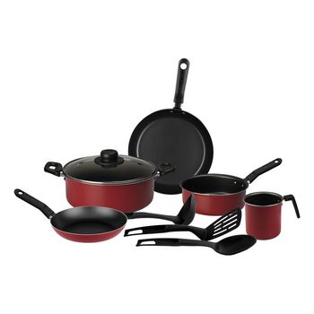 Batería de Cocina Ekco 9 Piezas Rojo con Antiadherente