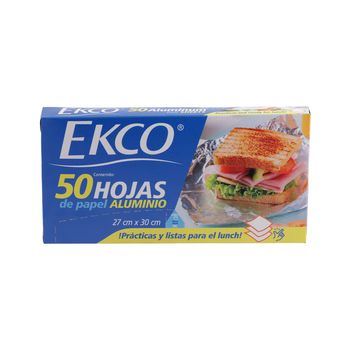 Hojas de Papel Aluminio Pre cortadas Ekco Go 50 Piezas