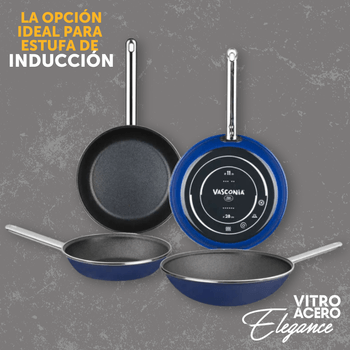 Sartenes Para Estufa de Inducción 4 Piezas Vasconia Elegance Blue