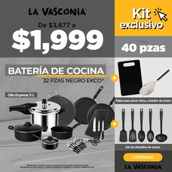 Kit Batería de Cocina 32 Piezas + Olla Express y Accesorios