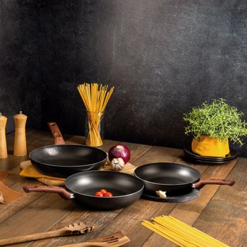 Juego de Sartenes Vasconia de Aluminio - Negro