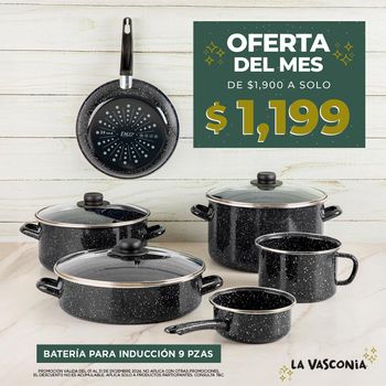 Batería de Cocina Ekco Victoria de Acero esmaltado 9 Pzas Gris