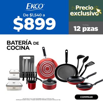 Batería de Cocina Ekco 23 Piezas Rojo con Antiadherente