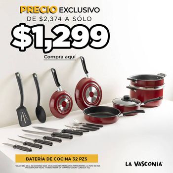 Batería de Cocina con Antiadherente Ekco - 3 pzas de Aluminio - Rojo