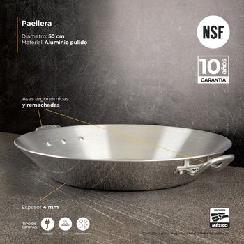 Paellera Vasconia Pro de 4 mm de Espesor con 10 Años de Garantía