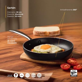 Sartén Antiadherente Vasconia Urban de Aluminio 20 cm - Negro
