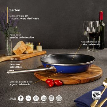 Sartén para Inducción Vasconia Elegance de Vitroacero 24 cm - Azul Marino