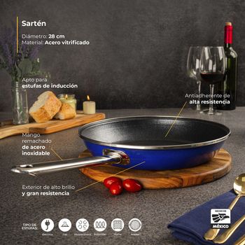 Sartén para Inducción Vasconia Elegance de Vitroacero 28 cm - Azul Marino