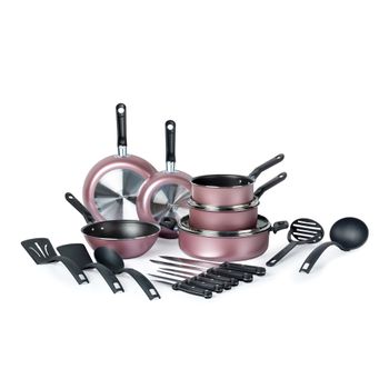 Batería de Cocina con Antiadherente Ekco Serum 19 Piezas de Aluminio - Rosa