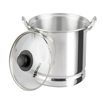 Vaporera Vasconia Pro con Tapa de Vidrio y Asas Remachadas 5.8 L