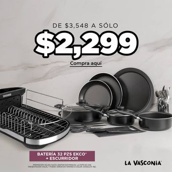 Kit Batería de Cocina de 32 Piezas Ekco con Escurridor