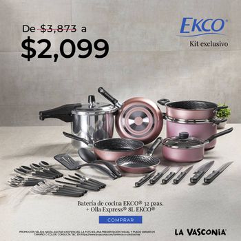 Kit Batería de Cocina + Olla Express Ekco 33 Piezas