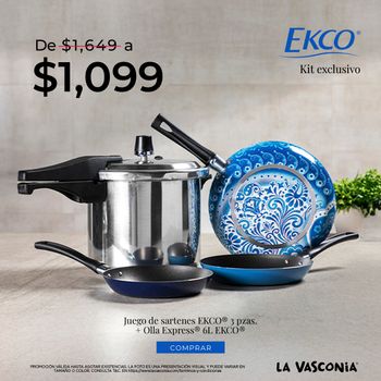 Kit de Cocina Exclusivo Ekco + 3 Pack de Sartenes