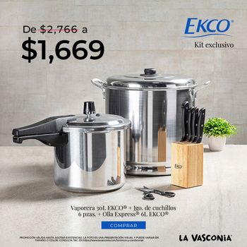 Kit de Olla Express® con Vaporera 34 cm y Cuchillos