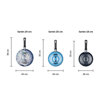 Kit de Cocina Exclusivo Ekco + 3 Pack de Sartenes