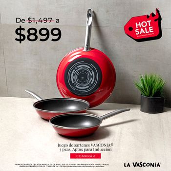 Sartenes Para Estufa de Inducción 3 Piezas Vasconia Vogue