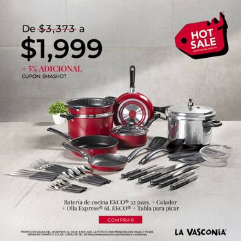 Kit Batería de Cocina Ekco + Olla Express y Accesorios 35 Piezas