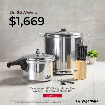 Kit de Olla Express® con Vaporera 34 cm y Cuchillos