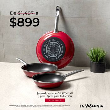 Sartenes Para Estufa de Inducción 3 Piezas Vasconia Vogue