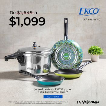 Juego de Sartenes Ekco + Olla Express Ekco
