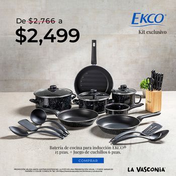 Batería de Cocina para Estufa de Inducción y Cuchillos 21 Piezas
