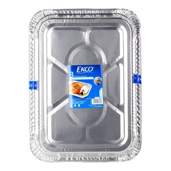 Set Charolas Rectangulares Para Pan de Aluminio Ekco 3 piezas