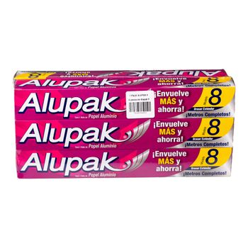 Set de Rollos de Papel Aluminio Alupak 7.5 metros 6 piezas