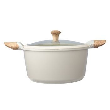 Olla para Inducción Vasconia Ceramic 24 cm 4.6 L con Tapa – Beige