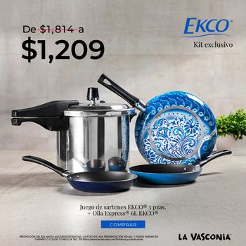 Kit de Cocina Exclusivo Ekco + 3 Pack de Sartenes