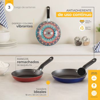 Kit de Cocina Olla Express Ekco Classic + 3 Pack de Sartenes