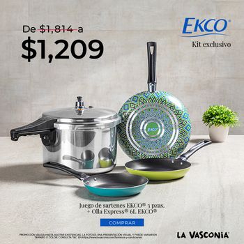Juego de Sartenes Ekco + Olla Express Ekco