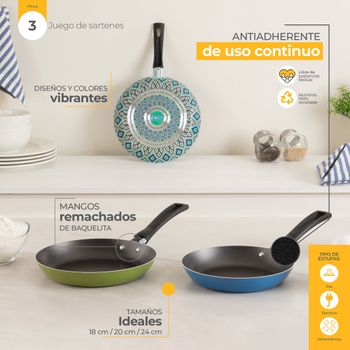 Juego de Sartenes Ekco + Olla Express Ekco