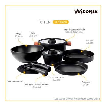 Totem® Vasconia Recubrimiento Cerámico 10 piezas - Negro